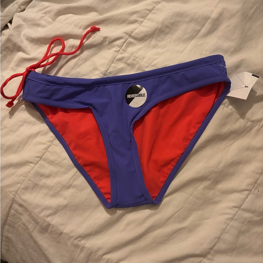 Asics Reversible Purple and Red Women's Adjustable Tie-Side Bikini Bottom